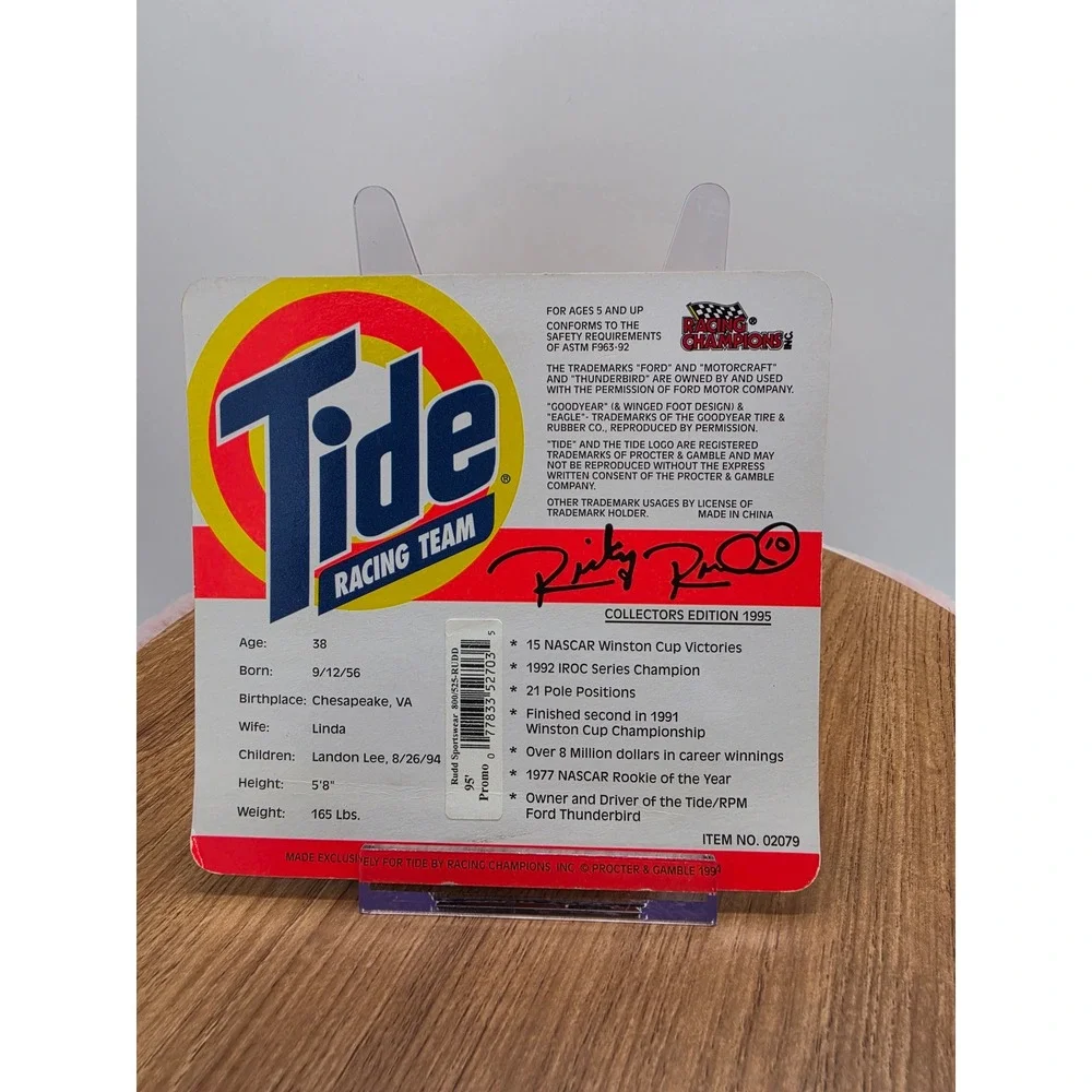 Racing Champions Ricky Rudd 1995 Tide Racing Team 1:64 Die-Cast Car 1995 Nascar